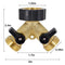 Lifynste 2 Way Brass Hose Splitter, 3/4" Brass Hose Connectors, Y Connector Garden Hose Adapter Connector, 1 Pack