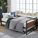 Zinus Ironline Twin Day Bed | Premium Metal Bed Frame, Steel Slats, Roll Out Trundle, Easy Assembly - Single