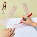 2 Pieces Plastic Sewing Ruler L Shaped Ruler Right Angle Ruler Sewing Measure Tailor Ruler Clear Sewing Ruler for Tailor Craft Tool Drawing Measuring Supplies