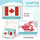 244PCS Countries of The World Flags Flash Cards Country Continent Capitals Population Country Flag Geography Educational Cards Game Gift for Kids Family & Adults All Countries Flags of The World Cards