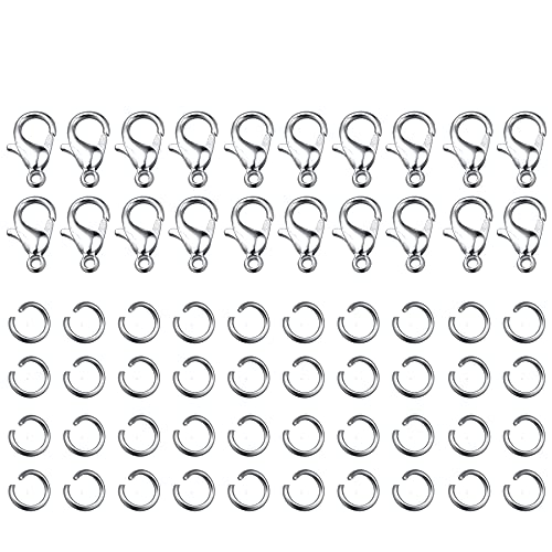 10 Meters Stainless Steel Jewerly Chain,EFGTEK 2.0 mm Small Jewelry Making DIY Chains with 20 Lobster Claps and 28 Pcs Jump Ring ( Silver Color)