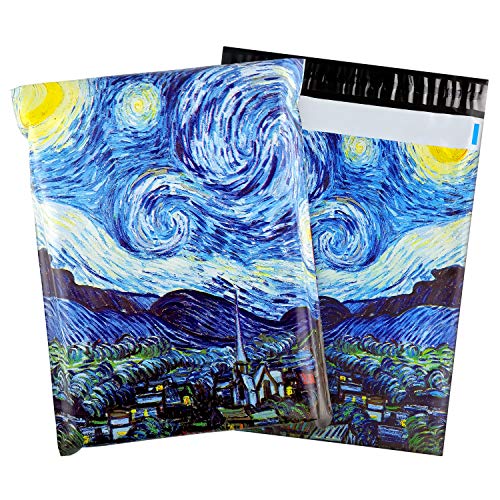 10X13 (100 Pack) Poly Mailer Envelope Plastic Custom Mailing & Shipping Bags - Self Seal (Starry Night)