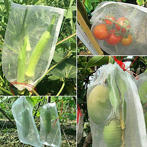 50pcs Agriculture Garden Fruit Vegetable Protection Exclusion Mesh Net Bags (15 * 25cm)