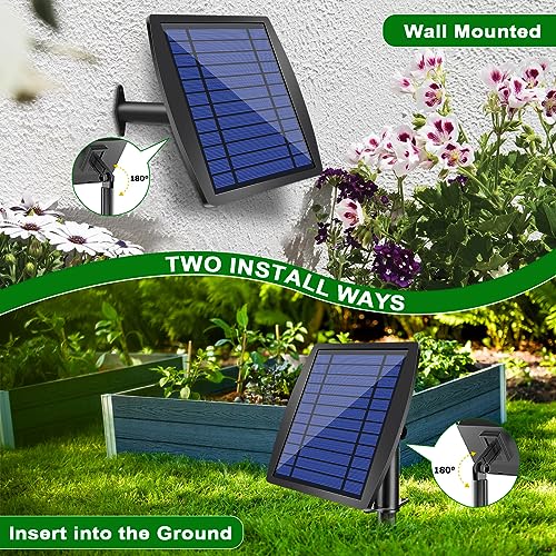 12 Timer Modes Solar Drip Irrigation System - Auto Drip Irrigation Kits with Anti-Siphon Supports 20-30 Pots, Solar Powered Garden Watering System for Indoor & Outdoor Plants, 3W, 65.6 FT