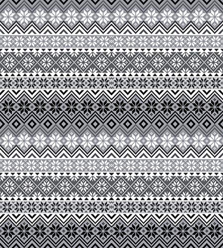 Ambesonne Grey Duvet Cover Set Twin Size, Nordic Snowflake Knit Patterns Scandinavian Motifs Traditional and Modern Print, Decorative 2 Piece Bedding Set with 1 Pillow Sham, Gray White Black