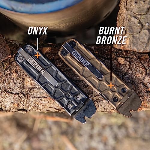 Gerber Gear Lockdown Slim Pry 7-in-1 Multi-tool - 2.5" Plain Edge Blade, Scissors, Saw - EDC Gear and Equipment - Burnt Bronze