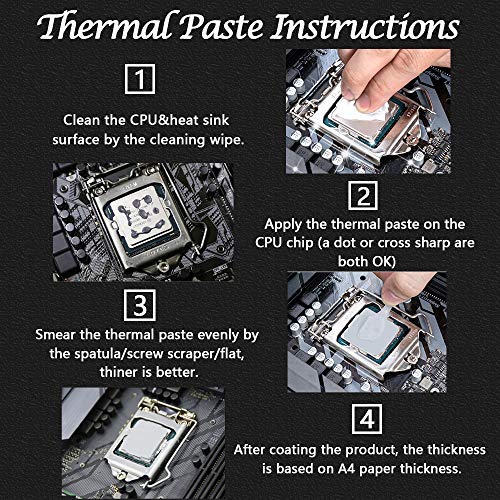 10 Pack HY880 Thermal Paste Kit-5.15 W/MK 1 G/Pcs, High Performance Thermal Compound Paste Grease Heatsink for CPU, Processor, All Cooler Master, Computer, PS4