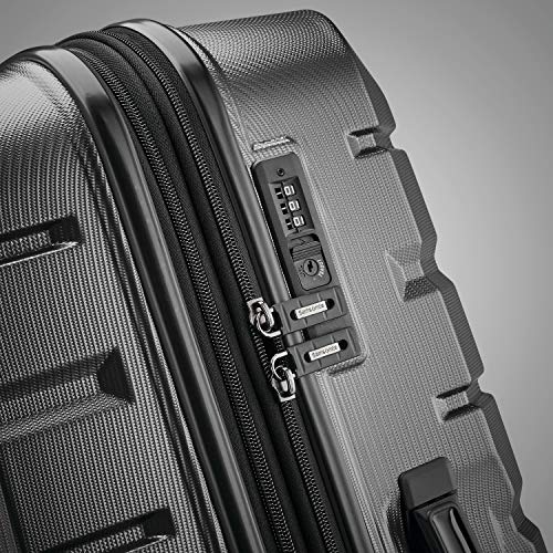 Samsonite Unisex-Adult Tech 2.0 Hardside Expandable Luggage with Spinner Wheels, Dark Grey, 2-Piece Set (21/27), Tech 2.0 Hardside Expandable Luggage with Spinner Wheels