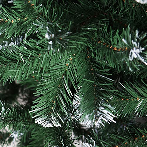 Jingle Jollys Christmas Tree 2.4M Snowy Xmas Trees, Decorations Holiday Party Gift Home Garden Store Decor, 8FT 1400 Tips Frosted Snow Thick Foliage Easy Assembly Indoor Outdoor