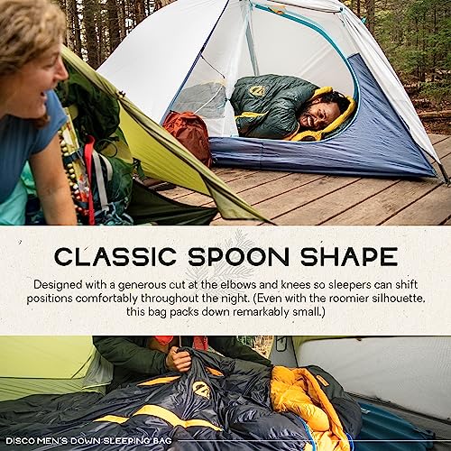 NEMO Disco Sleeping Bag | Plush Down Backpacking Sleeping Bag for Side Sleepers, Mens 30 Regular