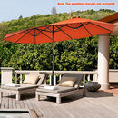 TANGKULA 15Ft Double-Sided Patio Umbrella, Outdoor Extra Large Umbrella W/Hand-Crank System & Air Vents, Market Twin Umbrella W/ 12-Rib Sturdy Metal Frame for Poolside, Garden Backyard (Orange)