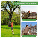 SMONTER 26Ft Tree Pruner Pole Saw for Tree Trimming Manual Branches Trimmer Extendable Pole Saw Cutting Set Garden Tools