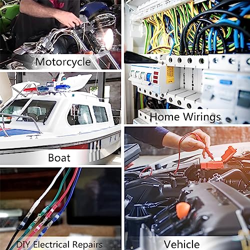 500Pcs Solder Seal Wire Connector Waterproof Heat Shrink Butt Connector Insulated Electrical Wire Terminal Solder Sleeve Solderstick Electric Butt Splice Kit for Marine Automotive