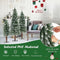 Costway Snowy Christmas Tree Set of 3, Artificial Xmas Tree with 129/231/ 369 PVC Branch Tips & 50/100/ 150 Warm White LED Lights, Pre-Lit Slim Xmas Decoration Tree, 90cm/120cm/150cm