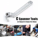 C Spanner Tool, 32-76mm Adjustable Hook Wrench Chrome Vanadium