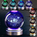 3d Solar System Crystal Ball, Planet Model Solar System Colorful Solar System 3d Night Light, Astronomy Gifts With Led Lighting Base Planets Model For Kids Adult Astronomy Lovers