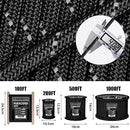 Reflective Paracord Rope 1000Ib - 100ft 200ft 500ft 1000ft 4mm 12 Strand para Cords Lanyard Utility Parachute Cord for Tent Camping Hiking Fishing Survival Tactical Clothesline DIY Projects