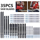 35 Pcs T-Shank Jigsaw Blade Set Cuts Jigsaw Blades for Wood, Plastic and Metal Cutting with Bosch, Black & Decker, Makita, Dewalt