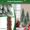 Costway Snowy Christmas Tree Set of 3, Artificial Xmas Tree with 129/231/ 369 PVC Branch Tips & 50/100/ 150 Warm White LED Lights, Pre-Lit Slim Xmas Decoration Tree, 90cm/120cm/150cm