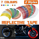 18" Reflective Rim Tape Wheel Stripe Decal Trim Sticker for Car Motorcycle, Enhanced Visibility and Safety, Easy Application, Set of 16 Strips