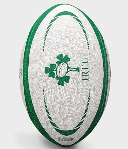 Gilbert Ireland International Replica Mini Rugby Ball, White/Green, 5