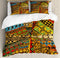 Ambesonne African Duvet Cover Set, Grunge Collage Motifs Traditional Art Ornate Geometric, Decorative 3 Piece Bedding Set with 2 Pillow Shams, California King, Yellow Orange