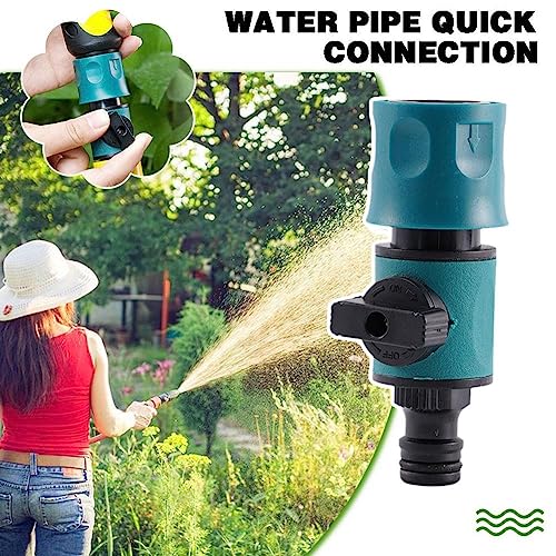 Garden Hose Connector Water Pipe Fittings - Quick Release in Line Shut Off Valve for Join Garden Hose Pipe Tube