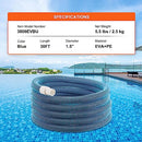 VEVOR 3809EVBU Heavy Duty Swimming, 1-1/2-Inch x 30-Feet, Vacuum Hose, Compatible Ground Sand Filter Pump Pool Skimmer Various Cleaning, Blue