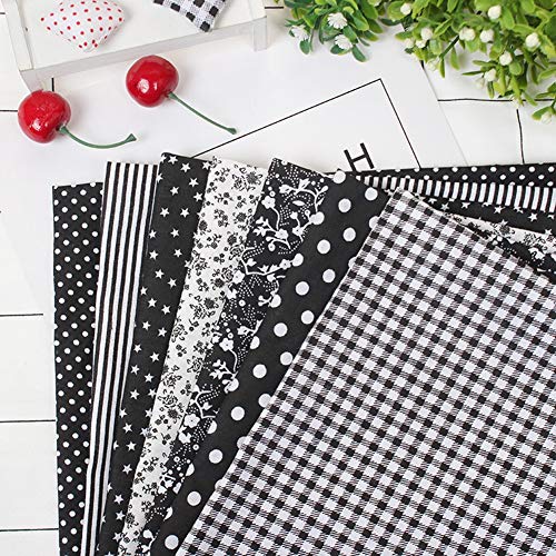 Soft and Beautiful Burr-Free Quilt Fabric, 100% Cotton Quilt Fabric Fat Quarter, for Craft Quilting Home Decor Sewing(Black)