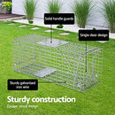 Gardeon Mouse Trap, 66 x 23 x 25cm Guinea Pig Rat Rabbit Cage Possum Rats Fox Cat Humane Mice Traps Small Animals Cages for Indoor Outdoor Farm Backyard, Automatic Door Lock Collapsible Silver