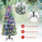 Costway 1.8M/6 ft Pre-lit Snow Flocked Christmas Tree with 9 Lighting Modes and Color Changing LED Lights, Artificial Xmas Hinged Tree with Remote Controller, Xmas Pine Tree Christmas Decoration for Home, Office, Party