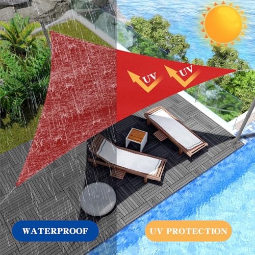 AOGESHI Sun Shade Sail Red 6.5×6.5×6.5m Rectangle Waterproof,Sun Shade UV Block,Canopy Shade Sail Awning for Outdoor,Patio,Garden,Playground(We Make Custom Size)