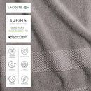 Lacoste Heritage Supima Cotton 6-Piece Towel Set, 2 Bath Towels, 2 Hand Towels, 2 Washcloths, Aloe