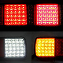 Elinz 2x LED Tail Lights Reverse Indicator Brake Trailer Truck Caravan UTE 12V 75 LEDs ADR Approved IP67 Hermetically Sealed PC Lens ABS Body