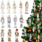48 Pcs Christmas Nutcracker Ornaments Christmas King and Soldier Ornaments Gold and Silver Glittered Hanging Christmas Ornaments Mini Wooden for Xmas Tree Ornament Set