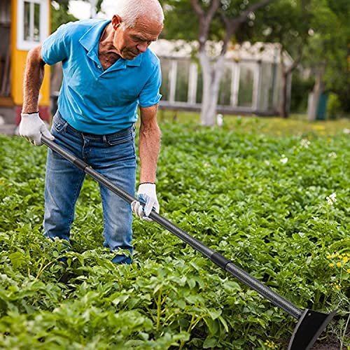 FLY HAWK Garden Hoe, 152 cm Hoe Garden Tool Triangle Garden Hoe with Sharp Blade for Digging, Weeding, Cutting and Losing Soil, Metal Handle with Adjustable Length