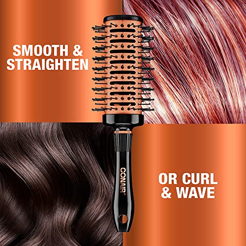 Conair Round Brush for Blow Out - Hair Brush Blow Dryer - Hair Dryer Round Brush - Hair Brush - Quick Blow Dry Copper Collection Vented