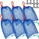 ZENFUN Set of 6 Crab Trap Bait Bags with Locker, Crab Crawfish Trap, Minnow Traps, Fishing Mesh Bait Traps Fishing Accessories Trap for Shrimp Fish Lobster(Blue), Z-TrapBaitBags-B-6pcs