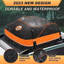 Car Rooftop Cargo Carrier Roof Bag, 15 Cubic Waterproof Soft Shell Roof Top Cargo Carrier Box for All Cars with or Without Luggage Rack - Protective Mat, Safety Hooks, Tie-Down Straps and Storage Bag