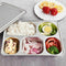 Stainless Steel Divided Dinner Tray Lunch Container Food Plate for School Cantee- Durable, Anti-Rust Design