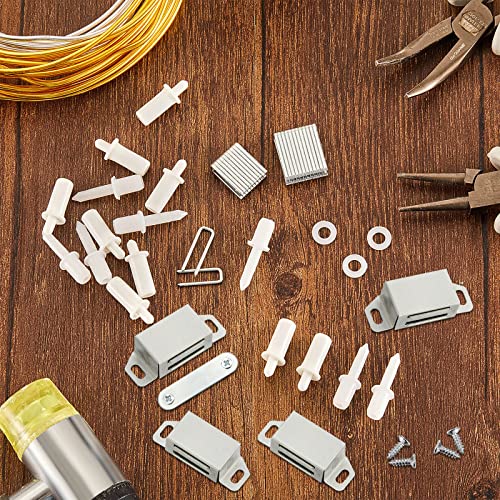 125 Pieces Plantation Shutter Repair Kit Repair Plantation Shutters Tool Set Shutter Staples Plantation Shutter Magnets Replacement Shutter Pins for Shutter, Cabinet, Furniture, Closet