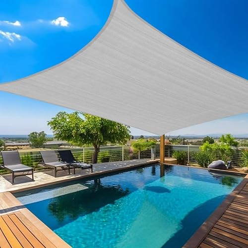 Amagenix Shade Sails Light Grey, Curved Outdoor Patio Shade Canopy 26'X26' Breathable Canopy 95% UV Block Breathable Canopy for Outdoor Patio Garden Backyard (We Make Custom Size)