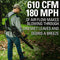 Greenworks 80V (180 MPH / 610 CFM / 75+ Compatible Tools) Cordless Brushless Backpack Blower, 2.5Ah Battery and Rapid Charger Included, Green/Black