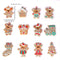 12pcs Christmas Ornaments Gingerbread Man Xmas Tree Decorations Christmas Stocking Plastic Figurines Ornaments with Sugar Cookie House for Christmas Tree Hanging Party Ornaments DIY Decor 7.5cm Tall