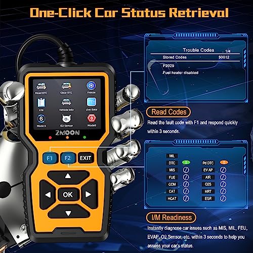 Zmoon ZM201 Professional OBD2 Scanner Diagnostic Tool, Enhanced Check Engine Code Reader with Reset OBDII/EOBD Car Diagnostic Scan Tools for All Vehicles After 1996, 2023 Upgraded