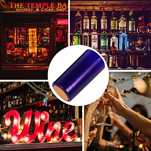 TOYANDONA 100Pcs/ Set PVC Heat Shrink Capsules Wine Shrink Wrap Bottle Caps Wine Bottle Seal Home Beer Brewing Tool Shrink Caps Wine Bottle Tops for Wine Cellars Home, Blue