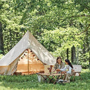 S'more Bello 4-Person Canvas Camping Tent, 4-Season Bell Tent Yurt Tent, Waterproof and Windproof Glamping Tent, Hot Tent with Stove Jack, Ideal for Family Camping, Hiking, Backpacking