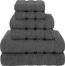 Towel Set Luxury Hotel Quality 600 GSM 100% Genuine Combed Cotton, Super Soft & Absorbent Family Bath Towels 6 Piece Set - (Dark Grey, 6 Piece Towels)