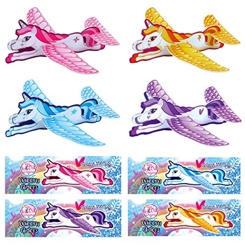 Little Unicorn Dreams 12x Unicorn Gliders Perfect For Kids/Girls Party Loot Goody Bags - Mix Of Colours