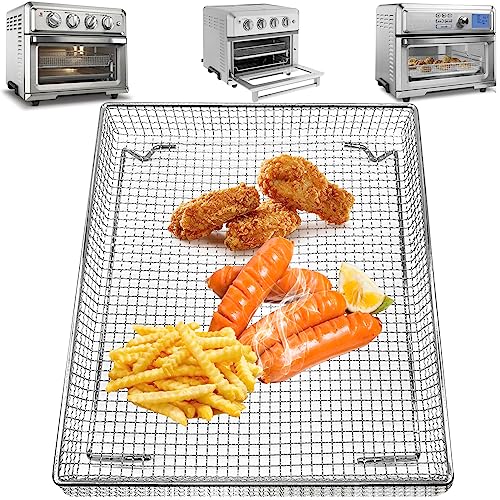 Air Fryer Tray Replacement for Cuisinart TOA-60 TOA-65 Toaster Air Fryer Convection Oven, 11.5 * 10'' Non-Stick Mesh Air Fryer Stainless Steel Basket Wire Rack Accessories Parts, Dishwasher Safe